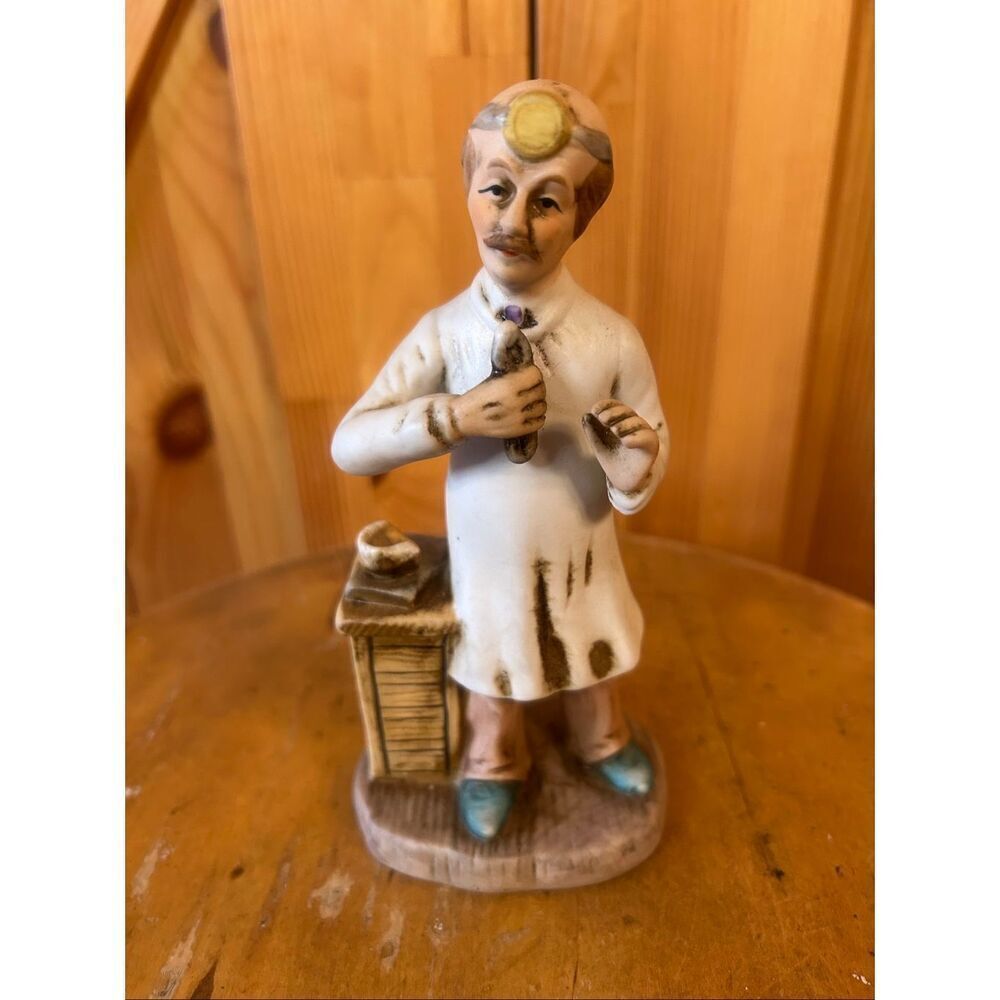 Vintage Rare Brinns Hand painted Bisque Porcelain Dentist Figurine Antique (5552